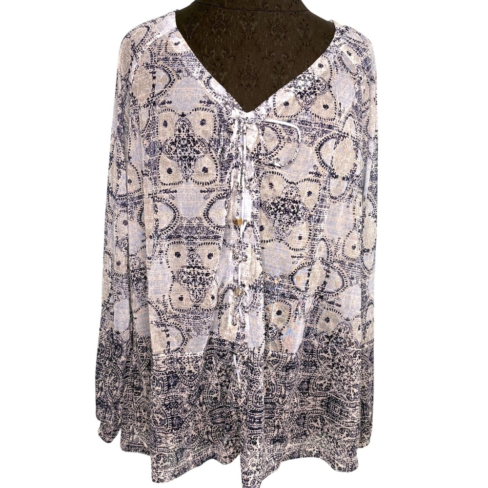 Inc Internation Concepts Plus Size 1x Sheer Blouse - image 1